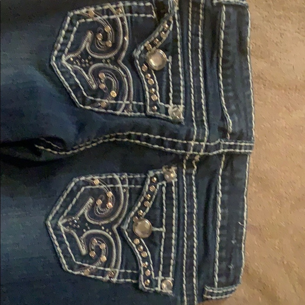 3 rhinestone pocket jeans 2 pair miss me brand - Picture 3 of 3